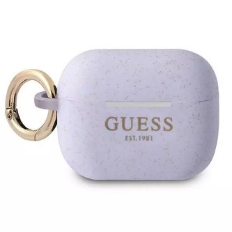 Guess GUAPSGGEU AirPods Pro kryt purpurově/fialový silikonový třpyt