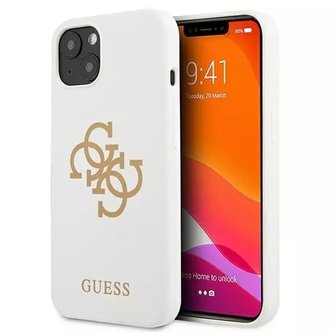 Guess GUHCP13SLS4GGWH iPhone 13 mini 5,4" bílé/bílé pevné pouzdro silikonové 4G logo