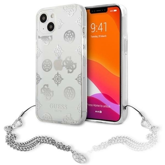 Guess Peony Chain Handle - iPhone 13 mini (stříbrná)