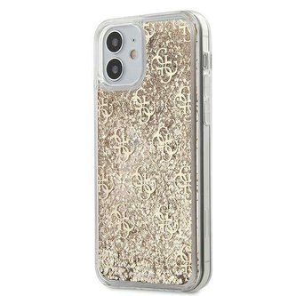 Guess GUHCP12SLG4GSLG iPhone 12 mini 5,4" zlatý/zlatý pevný obal 4G Liquid Glitter