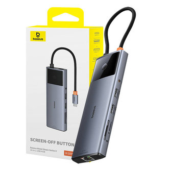 Hub 10in1 Baseus Metal Gleam II Series, USB-C to 1xHDMI, USB-A (10Gbps), USB-C, 2xUSB-A, Ethernet RJ45, SD/TF card, mini-jack 3,5mm, USB-C(PD) Hub 10in1 Baseus Metal Gleam II Series, USB-C to 1xHDMI, USB-A (10Gbps), USB-C, 2xUSB-A, Ethernet RJ45, SD/TF card, mini-jack 3,5mm, USB-C(PD)