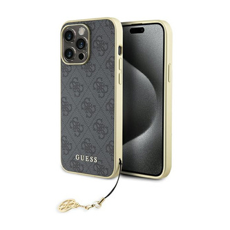 Guess 4G Charms Collection - pouzdro pro iPhone 15 Pro Max (šedé)