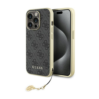 Guess 4G Charms Collection - pouzdro pro iPhone 15 Pro (šedé)