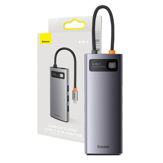 Rozbočovač 6v1 Baseus řady StarJoy, USB-C na 3x USB 3.0 + HDMI + USB-C PD + RJ45 Rozbočovač 6v1 Baseus řady StarJoy, USB-C na 3x USB 3.0 + HDMI + USB-C PD + RJ45