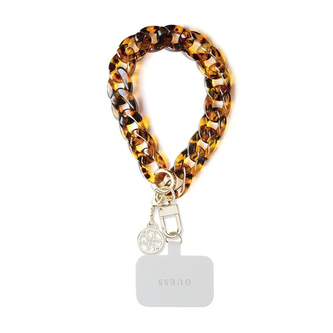 Guess Universal Big Hand Strap Acrylic 4G Charm - univerzální řemínek na telefon (hnědý)
