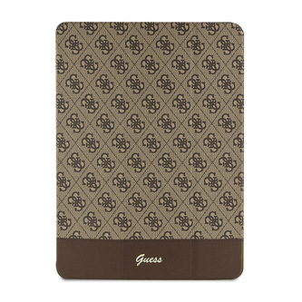 Guess 4G Stripe Allover - pouzdro pro iPad Pro 12,9" (2020-2022) (hnědé)