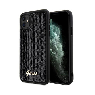 Guess Sequin Script Metal - pouzdro pro iPhone 11 (černé)