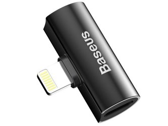 Adaptér Baseus audio převodník Lightning na 2x iP Lightning L46 Black