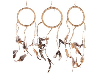 Závěs juta 100x260mm Lapač snů, sv.hnědá, bílá, černá