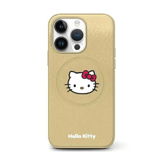 Hello Kitty Leather Kitty Head MagSafe - pouzdro pro iPhone 13 (zlaté)