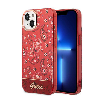 Guess Bandana Paisley - pouzdro pro iPhone 14 Plus (červená)