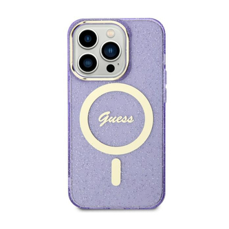 Guess Glitter Gold MagSafe - pouzdro pro iPhone 11 (fialové)
