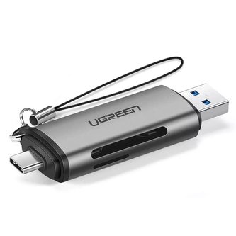 UGREEN Čtečka karet SD / micro SD pro USB 3.0 / USB Typ C 3.0 šedá (50706)