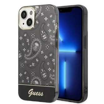 Etui Guess GUHCP14MHGBNHK pro Apple iPhone 14 Plus 6,7" černý/černý pevný obal Bandana Paisley
