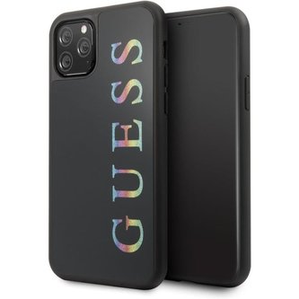 Guess Double Layer Glitter Case Logo Multicolor - pouzdro pro iPhone 11 Pro Max (černé/barevné)