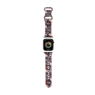 Hello Kitty Silicone Tags Graffiti - řemínek pro Apple Watch 38/40/41 mm (růžový)