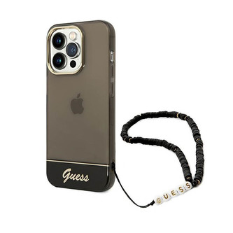 Guess Translucent Pearl Strap - pouzdro pro iPhone 14 Pro Max (Black)