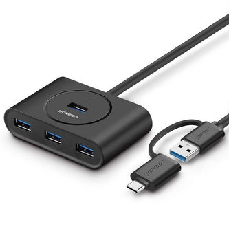 HUB USB 3.0 USB-C 3.1 UGREEN 4 porty, OTG (černý)