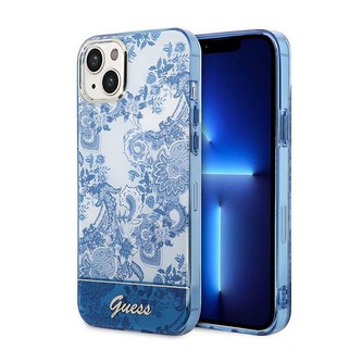 Guess Porcelain Collection - pouzdro pro iPhone 14 Plus (modré)