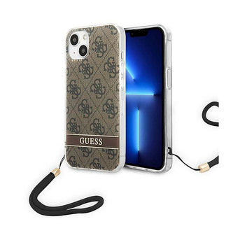 Guess 4G Print Cord - pouzdro pro iPhone 14 Plus (hnědé)