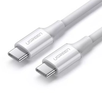 Uzelený kabel USB typu C (samec) na typ C (samec) 1 m bílý (US300)