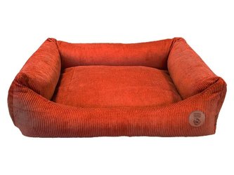 HUHUBAMBOO Pelíšek pro pejska CORD oranžový velikost M