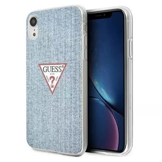 Guess GUHCI61PCUJULLB iPhone Xr nebieski/světle modré pevné pouzdro Jeans Collection
