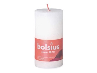 Bolsius Rustic Shine Válec 68x130mm Cloudy White, bílá svíčka