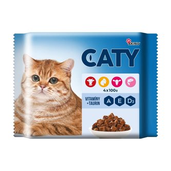 Akinu Caty kapsičky pro kočky 4x100g MIX