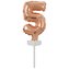 Balon foliowy mini cyfra 5 różowe złoto 7x12cm