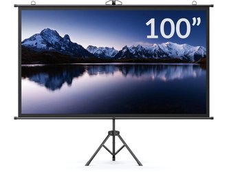 YABER projekční plátno se stativem,100" 221x124 cm, černá