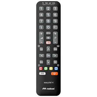 Dálkové ovládání Meliconi, 808060, EASYTEL 4, univerzální, pro 4 zařízení, 2 programovací režimy, 34 kláves
