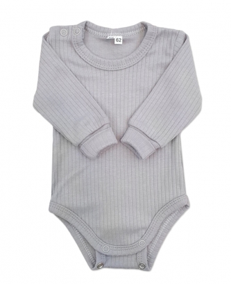 Rostoucí body dlouhý rukáv, žebrovaná bavlna, ocelově šedé; 56/62 (0-3m) Rostoucí body dlouhý rukáv, žebrovaná bavlna, ocelově šedé; 56/62 (0-3m)