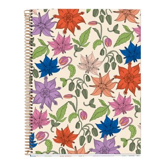 Miquelrius poznámkový blok Vintage Lily, A4, 120 listů, karton, linkovaný