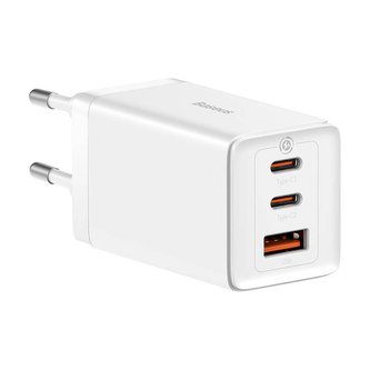 Baseus CCGP120202 GaN5 Pro Quick Nabíječka USB + 2x USB-C 65W White (Pošk. Balení)