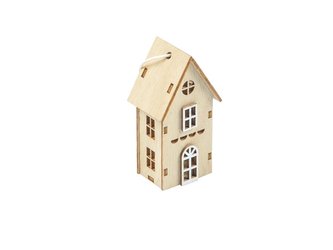 závěs domeček dřevěný hnědý 7,5cm 8886228