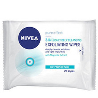 Nivea Hloubkově čisticí peelingové ubrousky 3v1 (Peeling Wipes) 20 ks woman