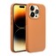 Smarty Leather Mag kryt s MagSafe iPhone 15 Pro oranžový