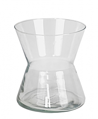 Skleněná váza válec z recyklovaného skla 20x16 cm II. jakost