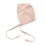 Mušelínová čepička na zavazování bonetka Boy, Hand Made, béžová, vel. 62; 62 (2-3m)