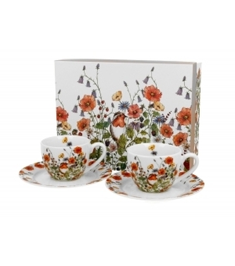 Porcelánový hrnek espresso s podtalířkem Wild Bird 90 ml, sada 2 ks v dárkovém boxu