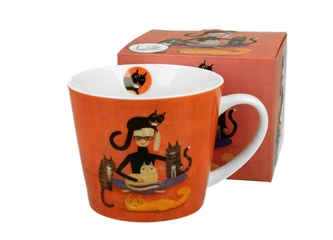 Porcelánový hrnek Cindy & Cats 610 ml v dárkové krabičce