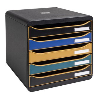 Exacompta zásuvkový box NeoDeco velký, A4+, 5 zásuvek