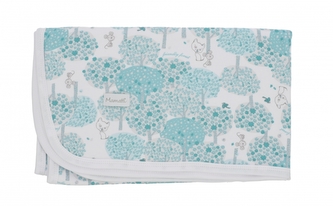 Dětská oboustranná bavlněná deka, Mamatti 80 x 90 cm, Forest, zelená/bílá