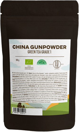 BrainMax Pure China Gunpowder Grade 1, zelený čaj, BIO, 100 g BrainMax Pure China Gunpowder Grade 1, zelený čaj, BIO, 100 g