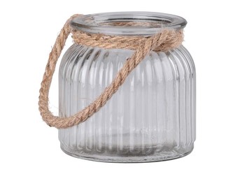 Lampa sklo 110x100mm se závěsem lano, čirá