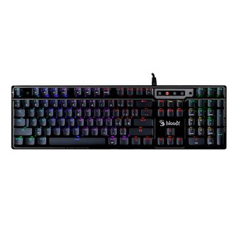 A4tech Bloody B750N podsvícená mechanická herní klávesnice, Green Switch, USB, CZ,  černá