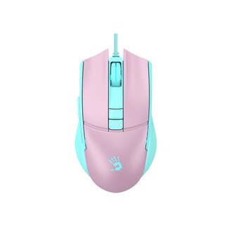 A4tech BLOODY L65 Max, podsvícená herní myš, 12000 DPI, USB,  růžová