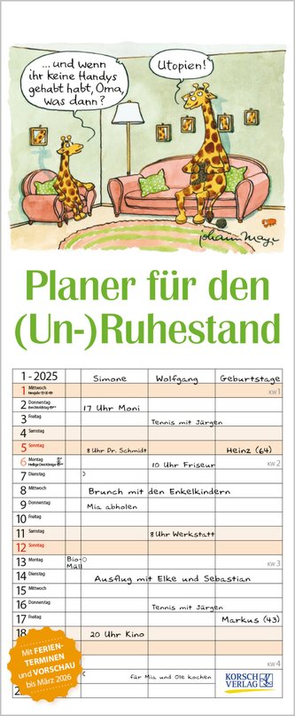 Planer für den (Un-)Ruhestand 2025