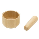 Hmoždíř s tloučkem Pebbly, NBA094, bambus, hmoždíř 11,5 x 7 cm, tlouček 14 x 5 cm